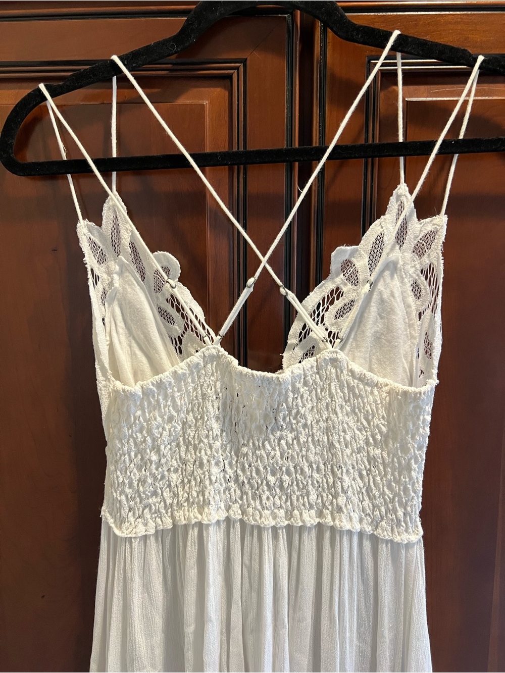Free People Adella Dress White Lace Babydoll Slip Dress Boho - M - Picture 9 of 10
